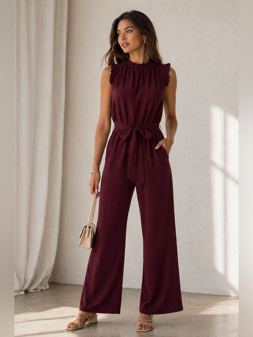 Brand New Burgundy/Raspberry Jumpsuit Small